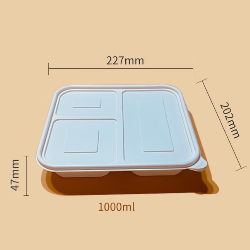 Eco-Friendly 3-Compartment PLA Takeaway Container