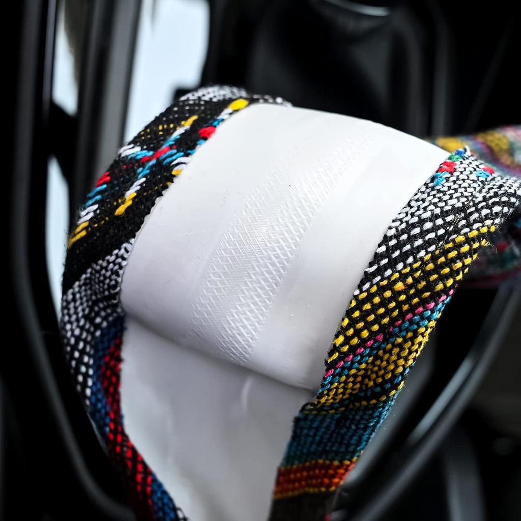 Valleycomfy Boho Steering Wheel Covers For Women Cloth Bohemian Universal 15 Inch Baja Blanket Enthic