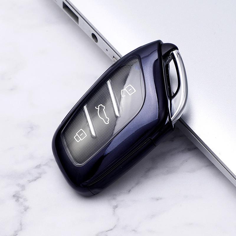 TPU Car Key Case for Roewe RX5/RX3 and MG HS - Two-in-One Key Shell Cover