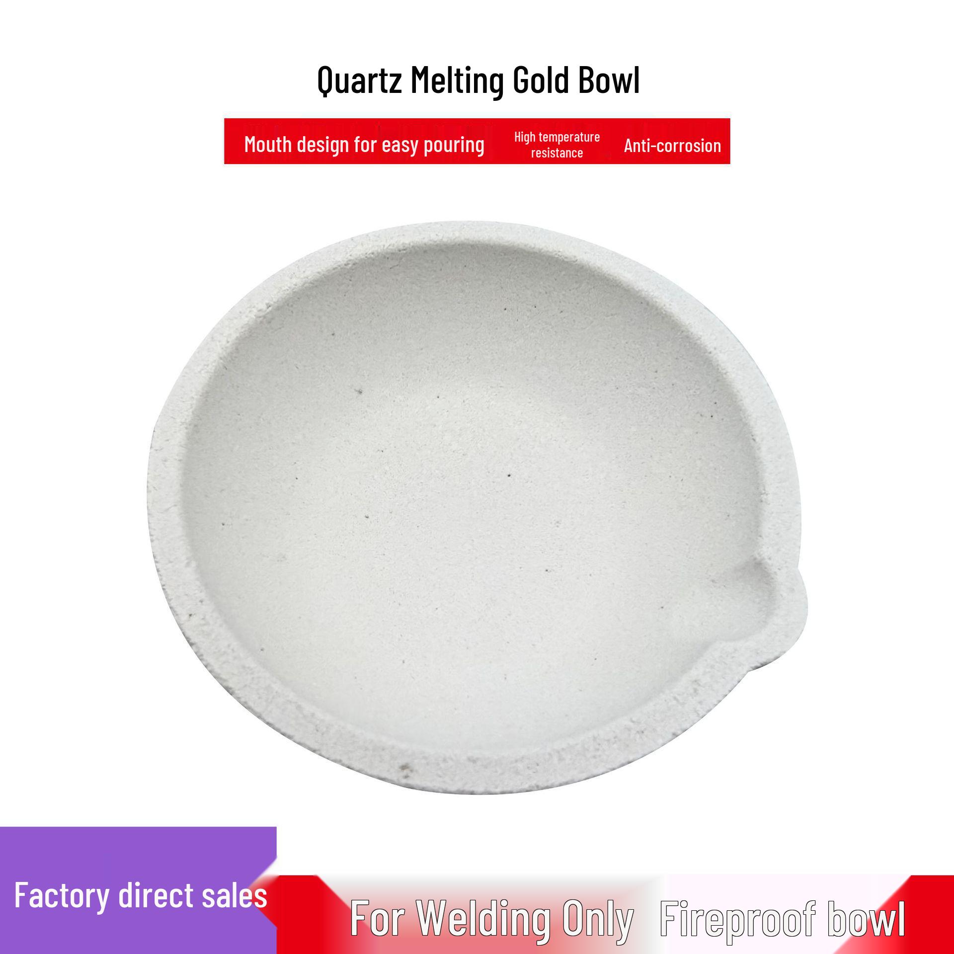 High-Purity Quartz Crucible with Tongs, 1500℃ Heat-Resistant for Gold, Silver, and Platinum Jewelry Melting.