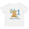 Inktastic 1st Birthday Bear With Cake And Balloons Baby T-Shirt Infant Tees