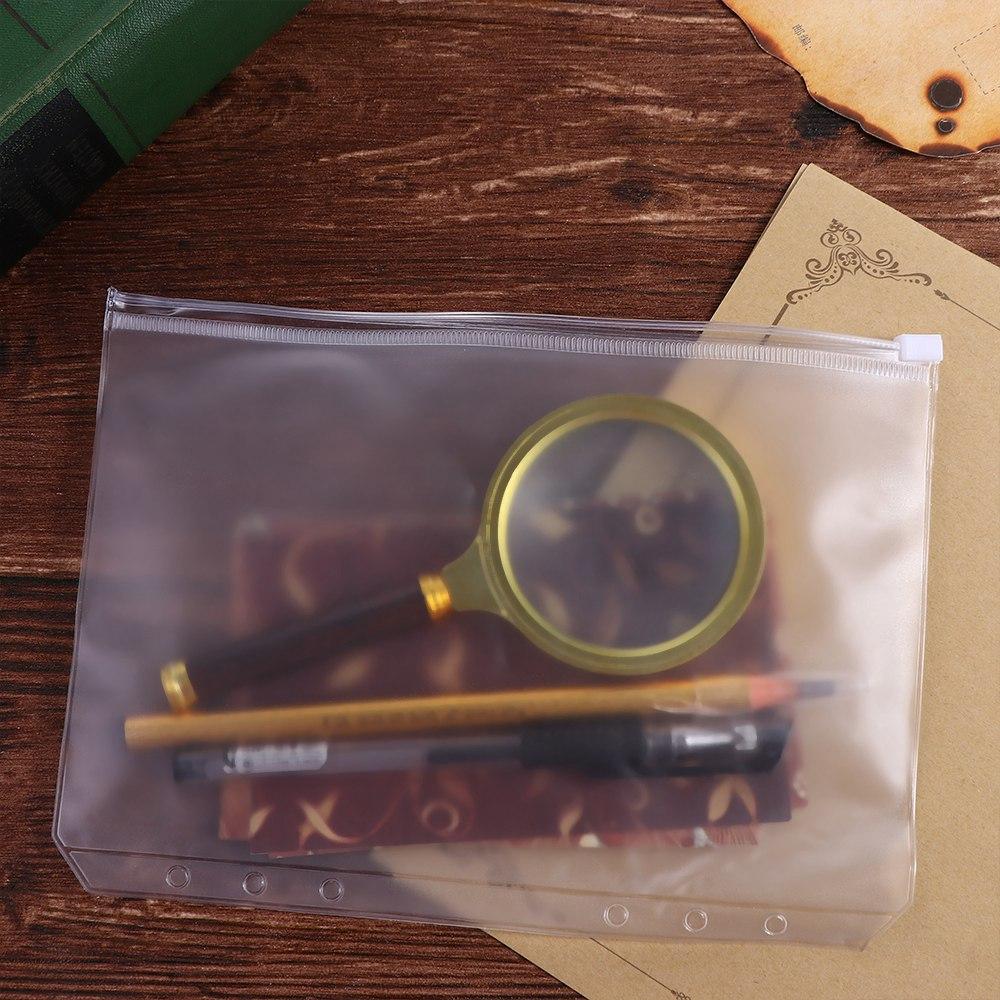 Leaf Transparent Storage Bag Zipper Folder Pouch Binder Document Document Folder File Organizer