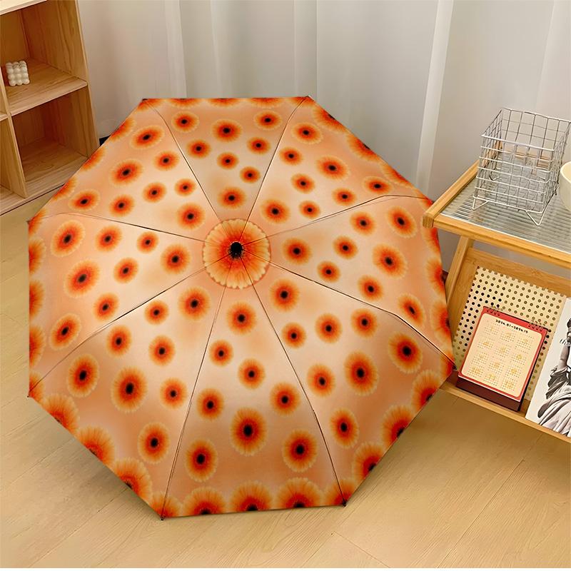 

Octagonal Floral Design Theme Automatic Umbrella Compact 8-Rib Design Sturdy Construction Durable Umbrella Stylish Accessory