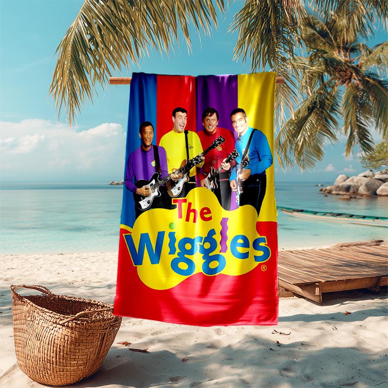Beweis Strandtuch mit The Wiggles Muster - weich, saugfähig, schnelltrocknend, maschinenwaschbar - perfekt zum Schwimmen, Camping, Baden