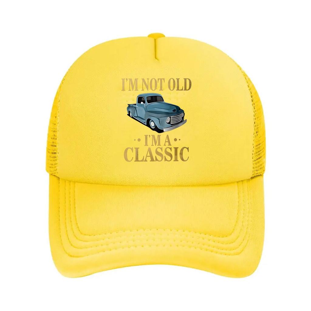 Unisexs Vintage Im Not Old Im a Classic Blue Car Print Adjustable Outdoor Casual Sports Hat Bla  Mesh Baseball Cap