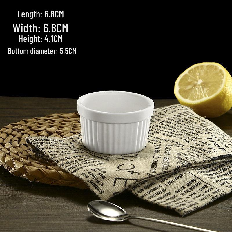 Белая керамическая рамекин для пудинга, выпечки, десертов и мороженого