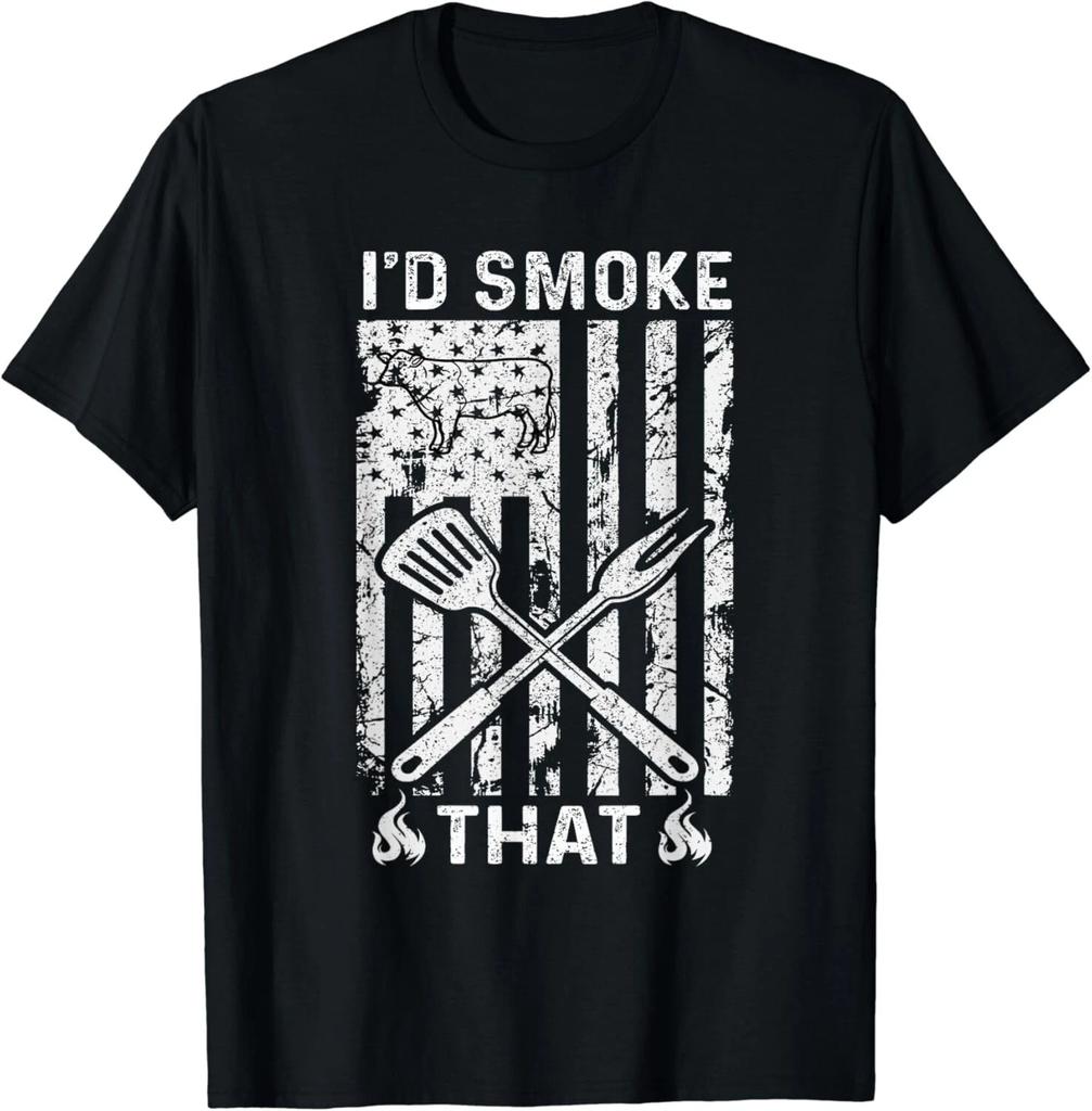 Funny Retro BBQ Party Grill Smoker Chef Dad - I'd Smoke That Gift Unisex T-Shirt