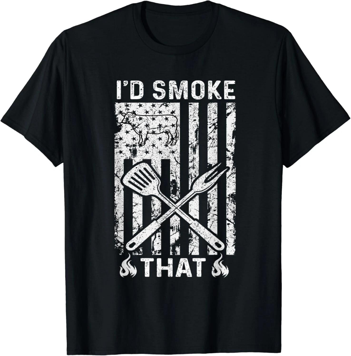 

Funny Retro BBQ Party Grill Smoker Chef Dad - I d Smoke That Gift Unisex T-Shirt 3XL