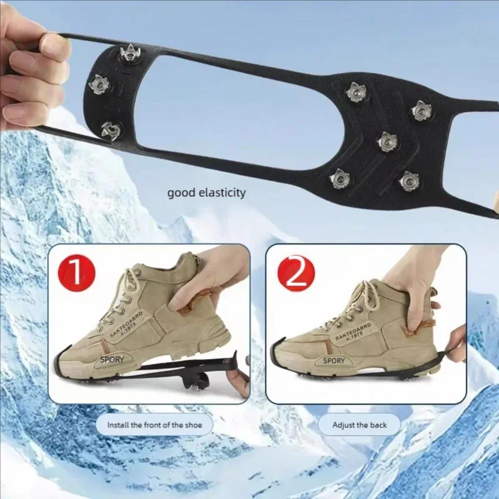 Ice Gripper Spike Shoes 8 Teeth Winter Outdoor Anti Slip Hiking Mountain Snow Crampons Shoe Covers Snow Shoes Accesorios Nieve