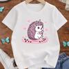 Süßes Kinder-T-Shirt mit Igel-Cartoon-Print, Rundhalsausschnitt, Kurze Ärmel, Lässiges Kinder-Oberteil für Frühling/Sommer, Ideales Geschenk