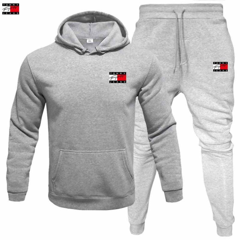Men's Fleece Hooded Pullover & Sweatshirt Set - Autumn/Winter Casual Sportswear