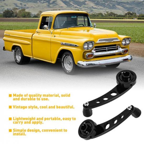 1Pair Black Aluminum Window Crank Handle Winders Car Truck Glass Door Universal