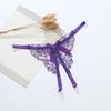 Women's Super Sexy Lace Transparennt G-string Hot Open Crotch Panties Lovely Butterfly Knot T-back Thongs