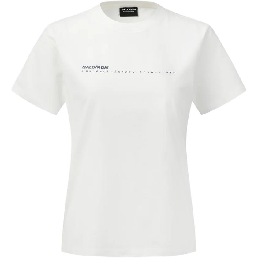 Salomon Primary Letter Logo Print Straight-Cut Short Sleeve Pullover T-Shirt Women tops D00672 XS