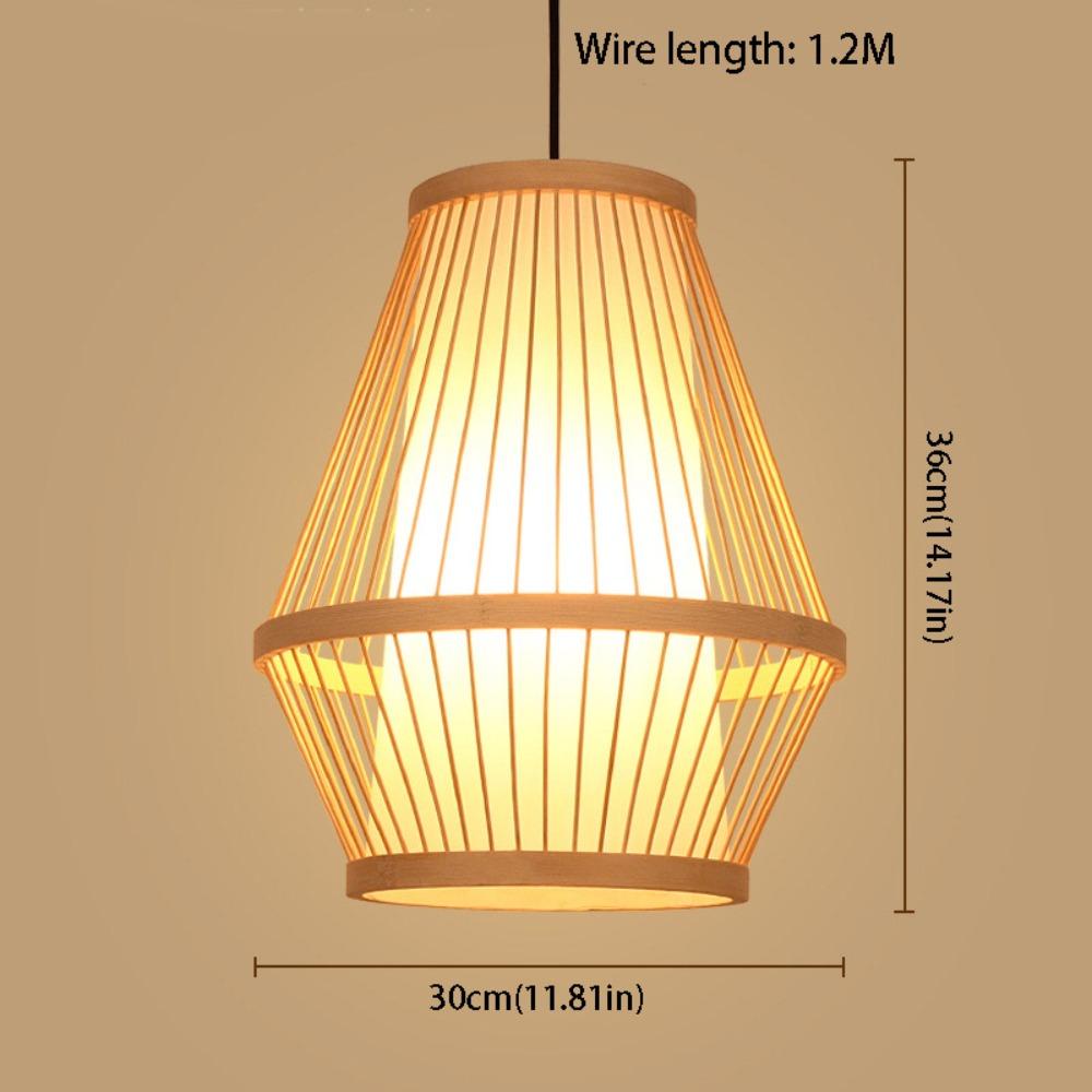 Woven Rattan Pendant Lamp Hand Knitted Ceiling Light Rural Handmade Wicker Chandelier Bedroom