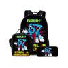 Cartoon Neuheit Seltsam Cool Zahl 6 7 3D Druck 3 Stück/Set Schüler Schultaschen Laptop Tagesrucksack Rucksack Brottasche Federmäppchen