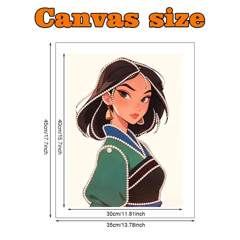 Disney Pearl Painting Mulan 5D DIY Pearl Picture Crafts for Adults/Beginners Gift Ideas Home Decor