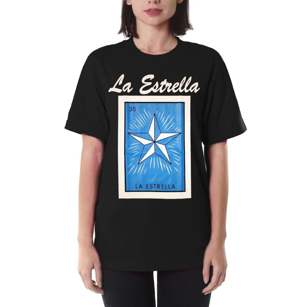 La Estrella Loteria Mexican Bingo T-Shirt Novelty Funny Family Tee Black New