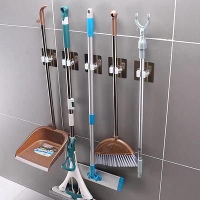 1/2 Pcs Adhesive Multi-Purpose Hooks Wall Mounted Mop Organizer Holder RackBrush Broom Hanger Hook Kitchen Bathroom Strong Hooks
