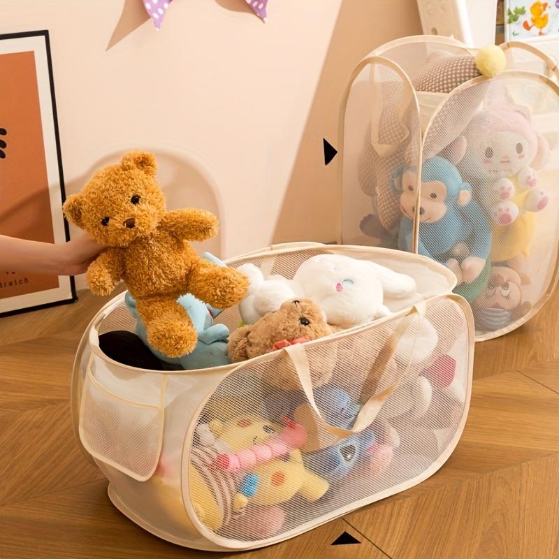 Large Capacity Folding Toy Storage Basket with Handles Multifunction Fabric Bedroom Closet Toys Laundry Basket Storage Organizer