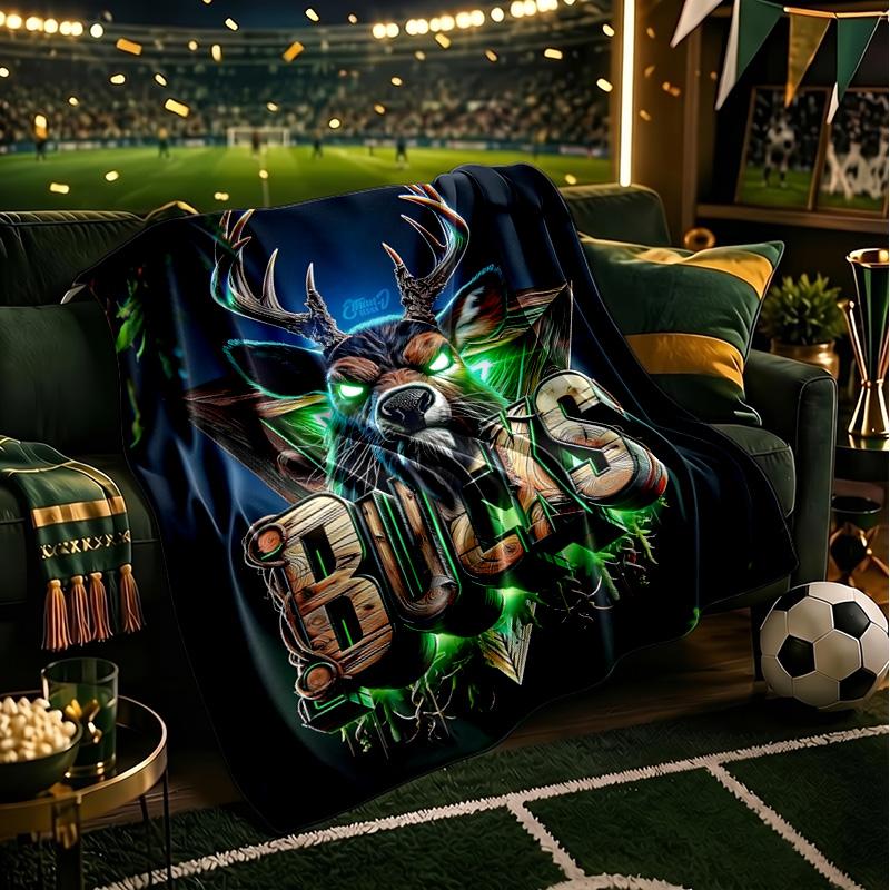 Bucks Team Logo Blanket Lightweight Flannel Bedding Blanket Perfect for Travel, Camping, Living Rooms, Offices, Sofas, Fan Christmas gift