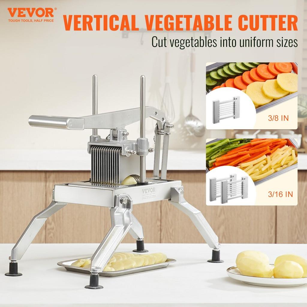Commercial Vegetable Slicer, 3/8 and 3/16 inch Tomato Slicer, Stainless Steel and Aluminum Alloy Vegetable Cutter Slicer, Manual Tomato Slicer with