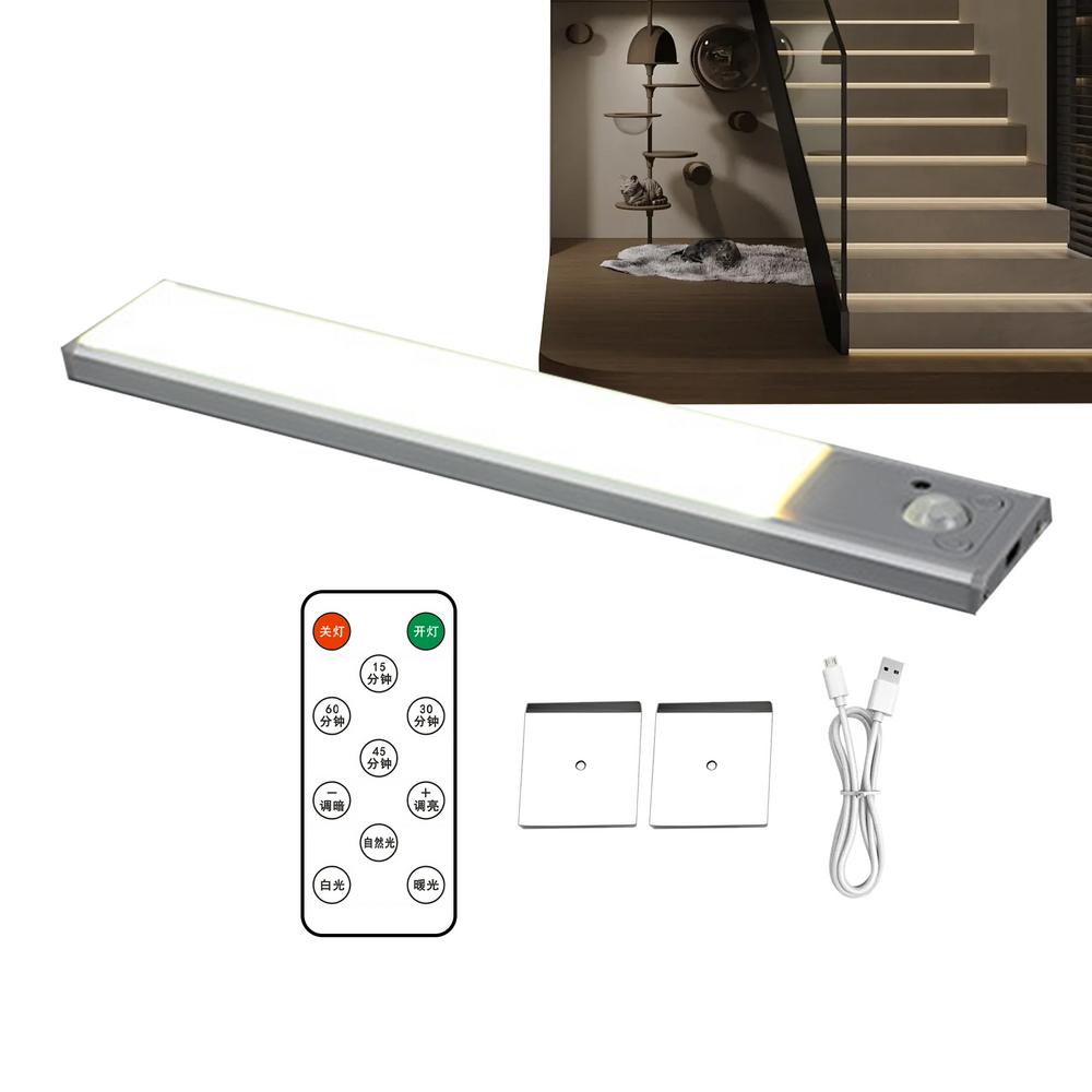 

Светодиодные светильники под шкафом с регулируемой яркостью, светодиодное освещение для шкафа, перезаряжаемое через USB, датчик движения, магнитная световая панель для кладовой