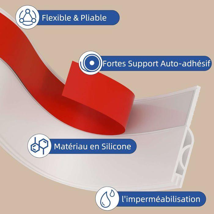 Bas de porte isolant - AIMOONSA - 200 x 5 cm - Silicone - Auto-adhésif - Isolation thermique