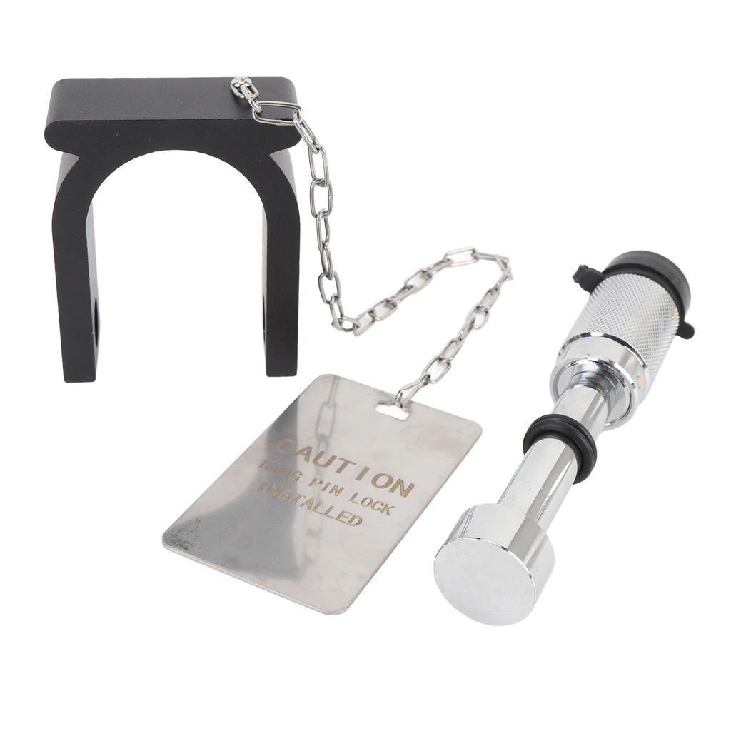 5th Wheel Trailer Lock with Warning Tag and 2 Keys Steel Aluminum Anti Theft Protection for 2in King Pin