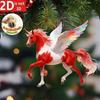 Pferd Anhänger Acryl 2D Realistische Pferd Ornament mit Aufhängeschlaufe Auto Innendekoration Weihnachtsbaum Hängeanhänger