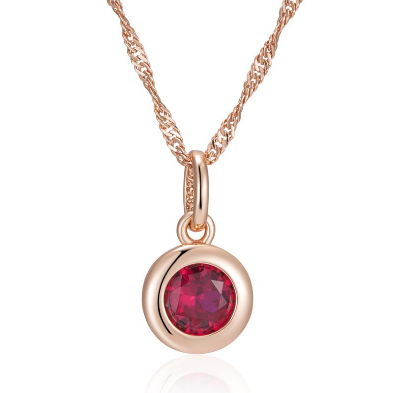 

Блестящий красный кулон из натурального циркона, ожерелье, женская мода, цвет розового золота, этническое, для невесты, изящное, повседневное, винтажное