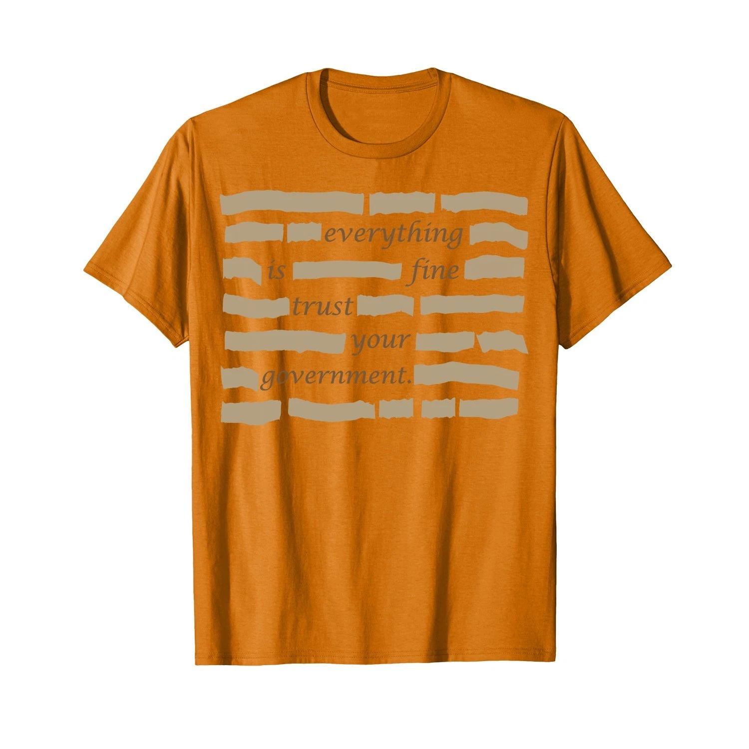 Everything is Fine Trust Your Government Funny Saying Quote T-Shirt 2XL