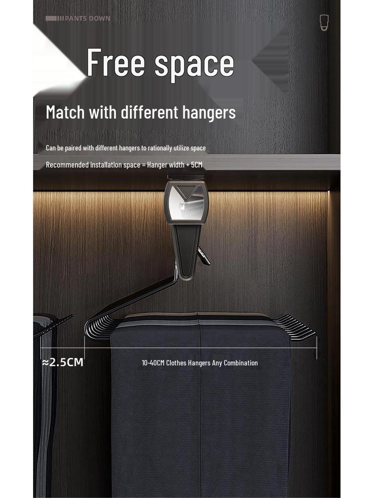 Pull-Out Telescopic Trouser Rack for Wardrobe Closet