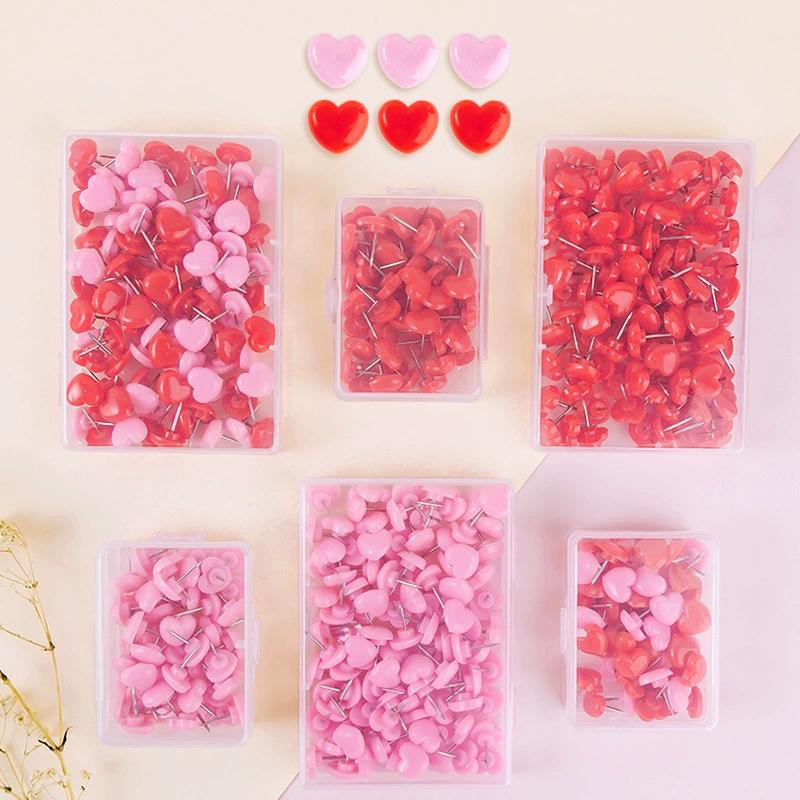 Heart shape 50pcs Plastic Quality Cork Board Safety Colored Push Pins Thumbtack Office School Accessories Supplies