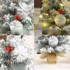 Snow Flocked Mini Tabletop Christmas Tree 45/60CM, Pine Needle PVC Mixed Xmas Tree with Pine Cones & Berries