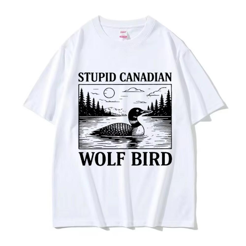 

Heated Rivalry Cotton T Shirts Stupid Canadian Wolf Bird Funny Graphic T-Shirt Men Women Casual Fashion Short Sleeve Male Tsh... S разноцветный