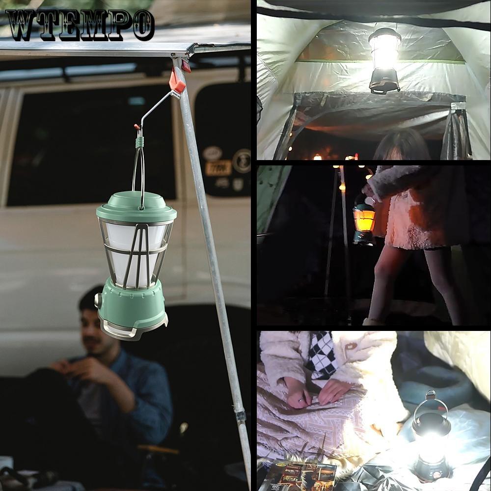 Camping Horse Lamp Outdoor Charging Flame Effect Atmosphere Lamp Retro Solar Camping Lighting