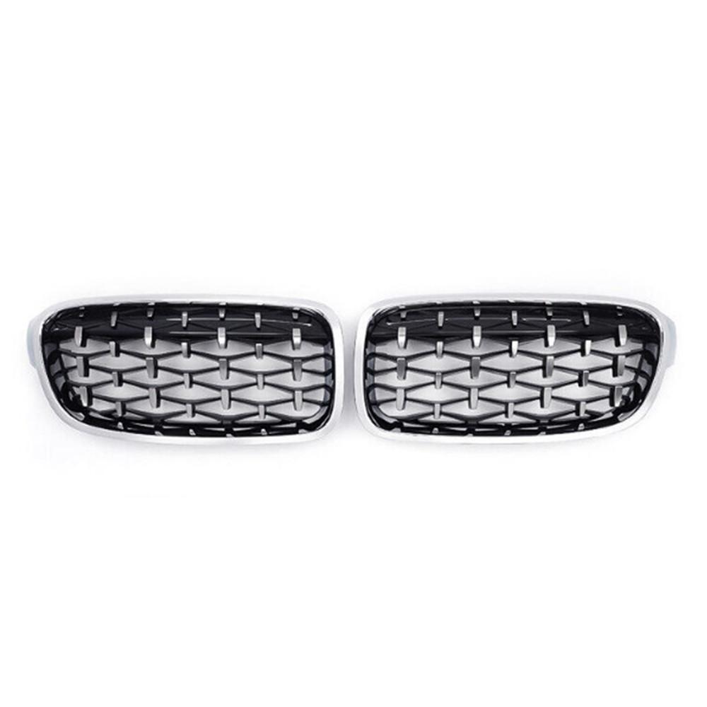 2PCS For BMW F30 F31 F35 F80 2012-2018 Left&Right Diamond Style Grille Car Grille Front Bumper Kidney Grill ABS Parts