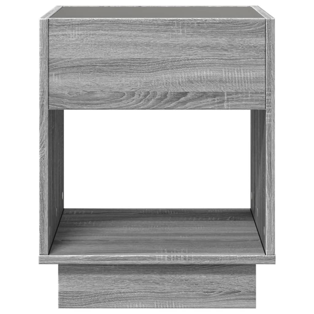 Nightstand with Infinity LED Gray Sonoma 40x40x50 cm