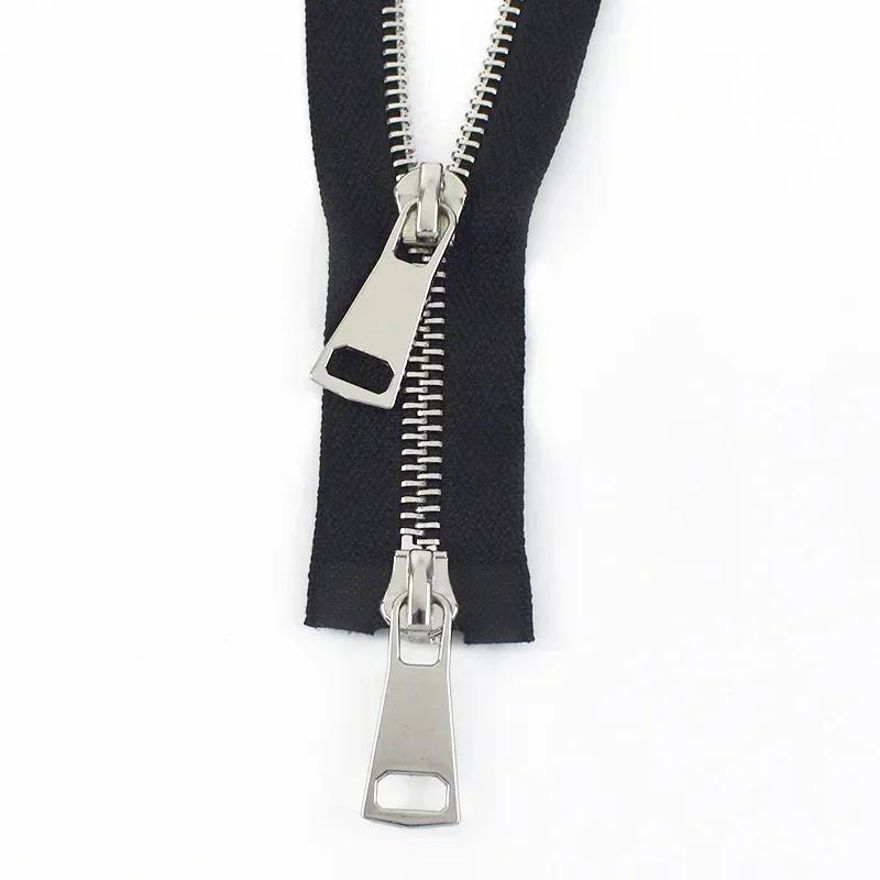 1-5 Stück 5# Metallreißverschlüsse 70/90/120cm Zweischieber Offener Reißverschluss für Daunenjacke Auto-Lock Reißverschluss Nähzubehör für Bekleidung