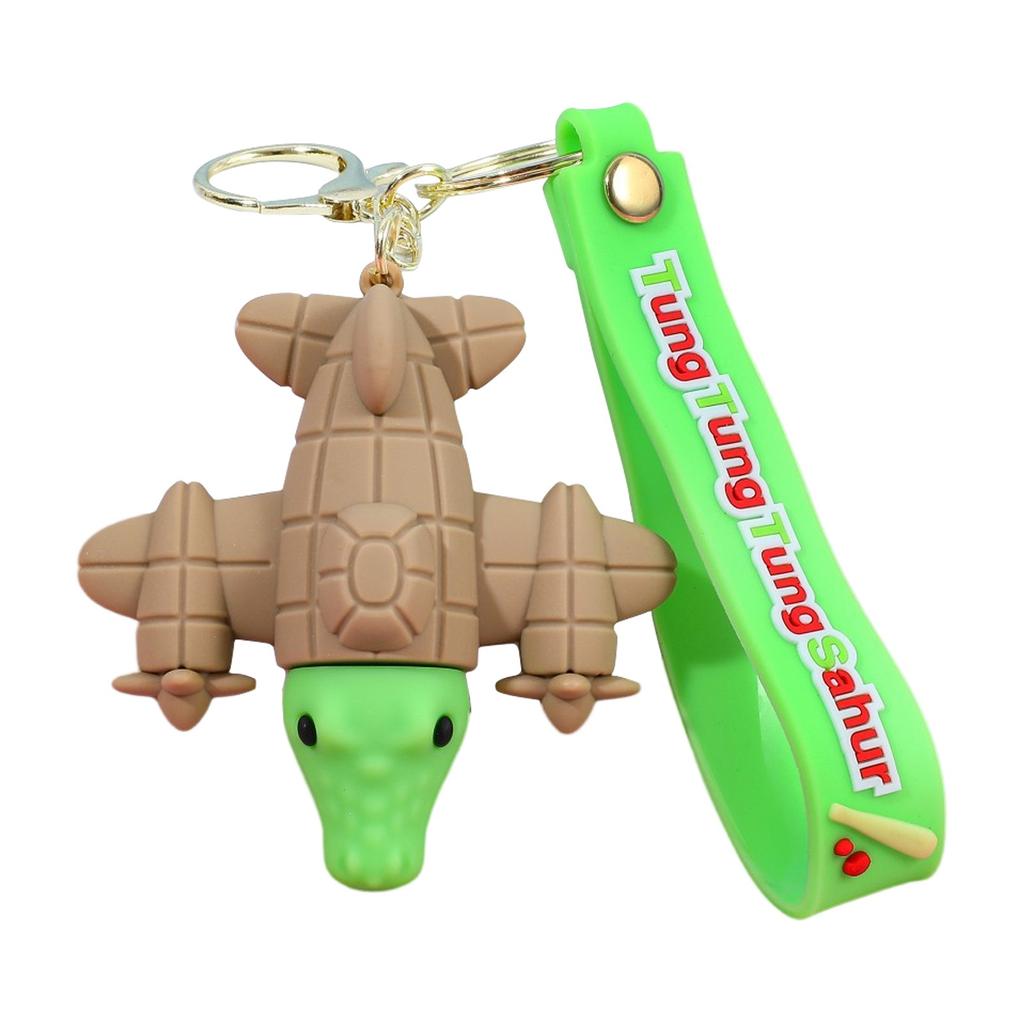 Shanhaijing Keychain Abstract Design Wooden Stick Human Curiosity Hunting Keychain Backpack Pendant