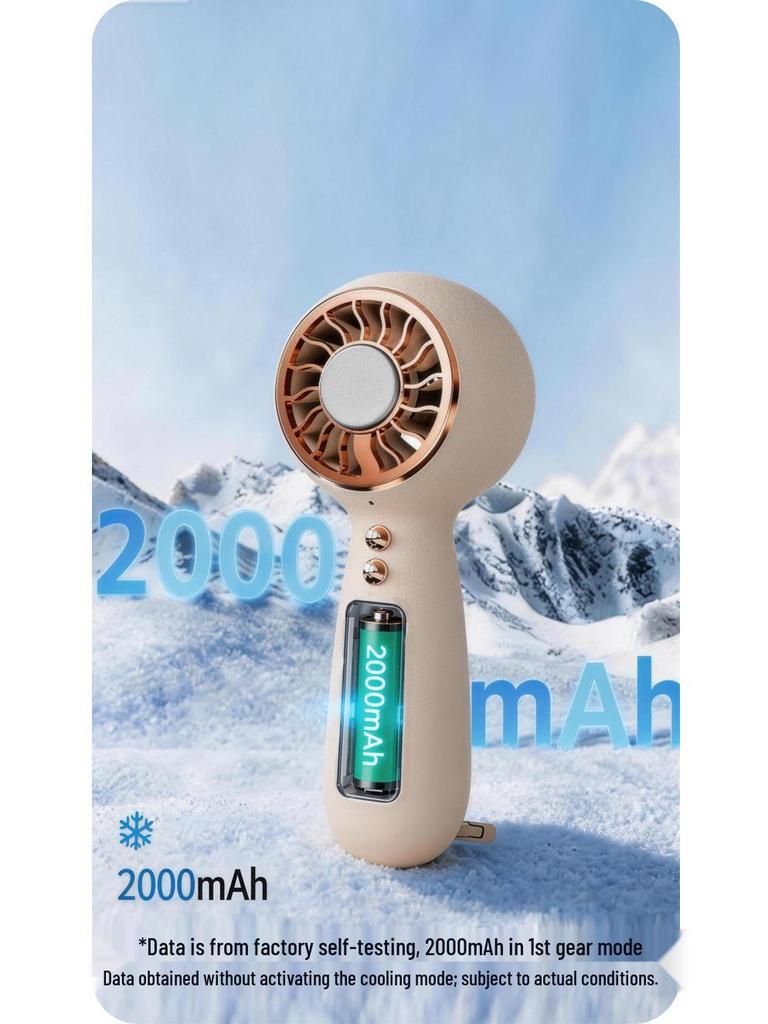 Portable Mini High-Speed USB Charging Fan with Silent Turbine and Ice Pack for Outdoor Use