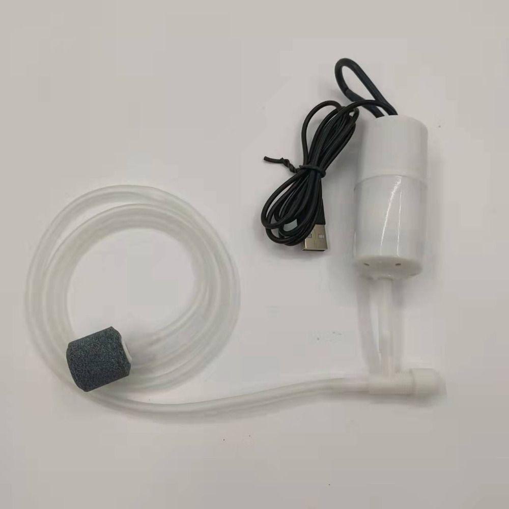 Adjustable Aquarium Oxygen Air Pump Ultra Quiet Double Hose Aquatic Terrarium Filter USB Charging Mini Small Oxygen Pump