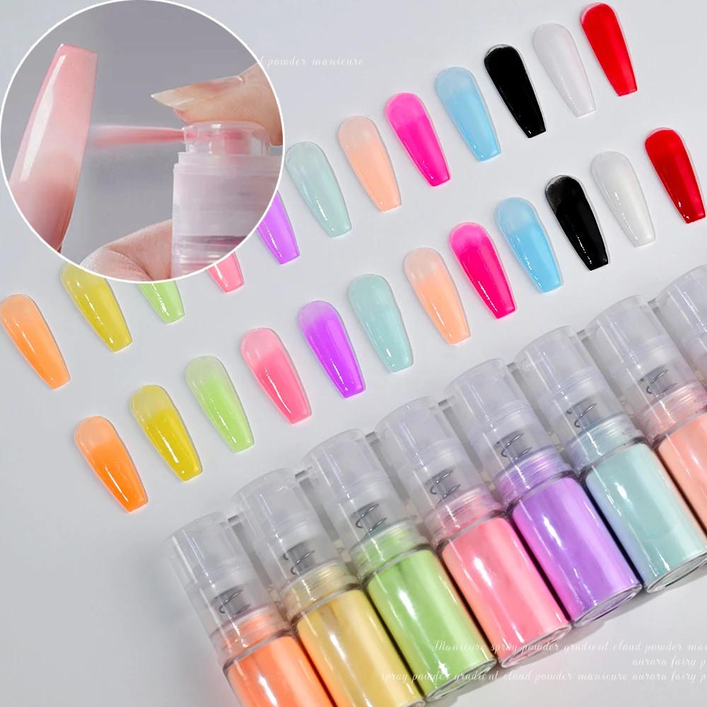 12 Colors Quick Ombre Spray Acrylic Powder for Nails Neon Gradient Pastel with Amazing Effect Professional Nail Dip Powder