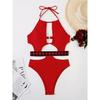 Sexy skjøtegrime Cut Out Monokini One Piece Badedrakt Dame Badetøy Dame Polstret Badedrakt Swim Lady