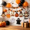 Mummy And Owl Hanging Ornaments Halloween Wooden Decor, Ghost Black Cat Pumpkin Ornament, Rustic Vintage Decorative Pendants Wall Decor Gift Tags for