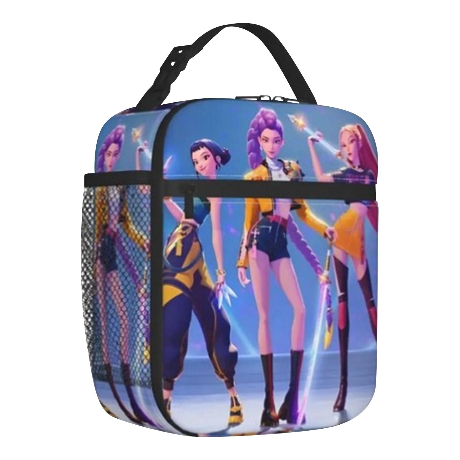 

Lunch Bag Outdoor Picnic Lunch Box Retro Graphic Design Tote Food Bags Oxford Portable Insulated Cooler Bag One Size