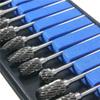 10Pcs Tungsten Carbide Rotary Burr Set, Carbide Drill Bits, Rotary Carving Bits with 1/8” Shank for DIY, Woodworking, Engraving
