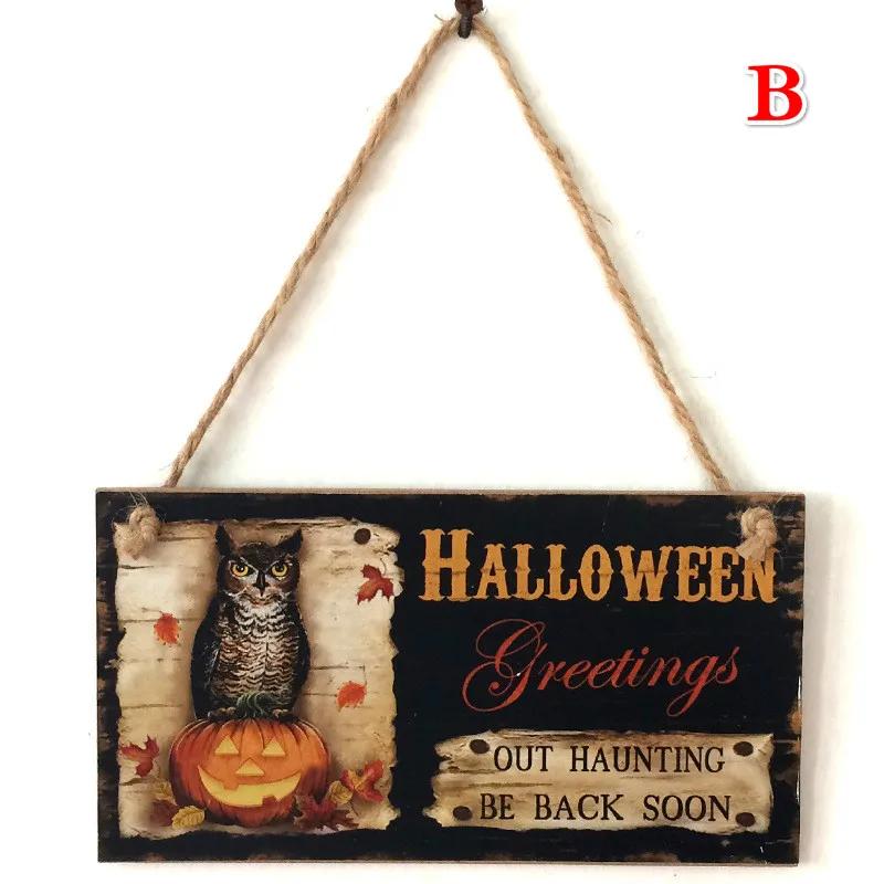 

Украшения на Хэллоуин, подвесные знаки, тыквенный череп для счастливой вечеринки на Хэллоуин, декор для внутренней и внешней двери, стены B