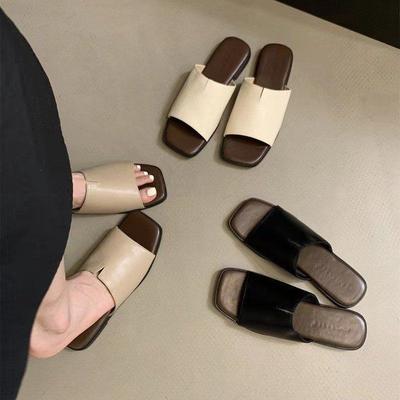 Stylish Minimalist Single-strap Sliding Sandals Solid Color Women's Slippers 2025 Summer New Outdoor Casual Opentoe Flats Spring